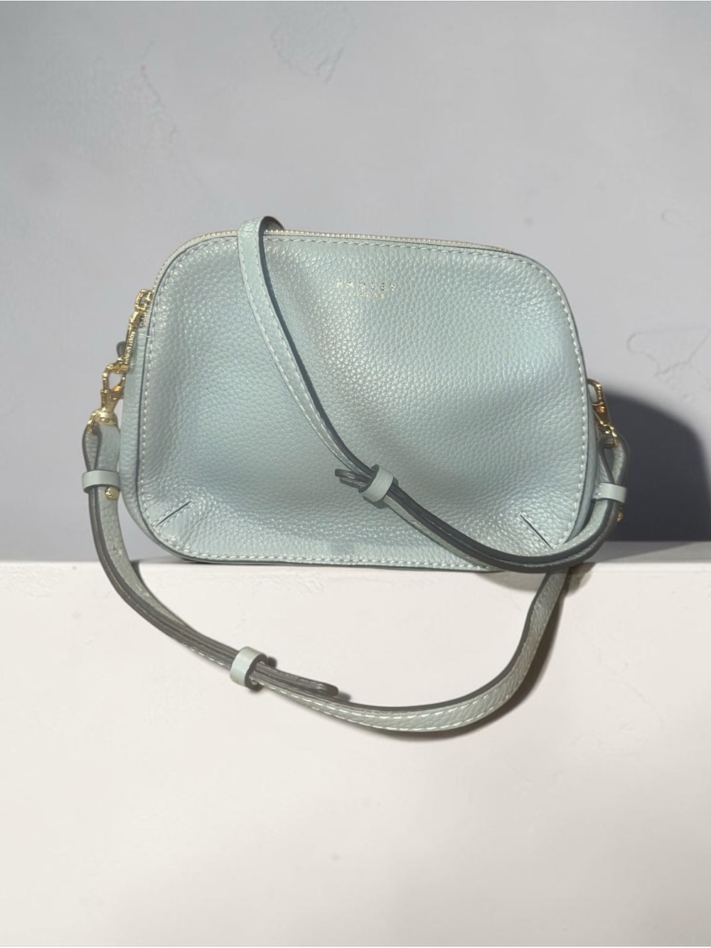 Radley London Dukes Place Medium Leather Ziptop Crossbody Bag Seafoam
